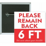 Event - Remain Back 6 Ft - 2 Inch Square Button Logo Printed