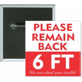 Event - Remain Back 6 Ft - 2 Inch Square Button with Logo