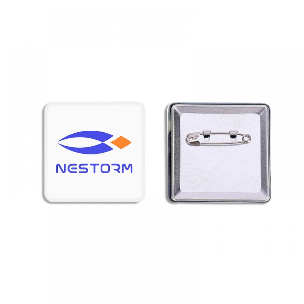 Square Button Badges with Logo