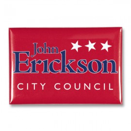 Rectangle Promotional Button w/ Locking Safety Pin (3.5"x2.5") with Logo  Rectangle Promotional Button w/ Locking Safety Pin (3.5"x2.5") with Logo