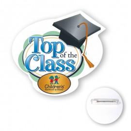 Logo Branded 8 - 8.9 Sq In Custom Shape Full Color Chipboard Button