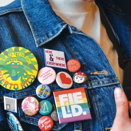 2x3" Full-Color Rectangle Pin-Back Button with Logo