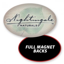 Logo Branded 1.75" X 2.75" Oval Full Color Button Style Refrigerator Magnet