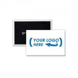 1.5" x 4.5" Rectangle Custom Button with Logo