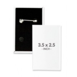 3.5 X 2.5 Inch Rectangle Custom Buttons with Logo  3.5 X 2.5 Inch Rectangle Custom Buttons with Logo