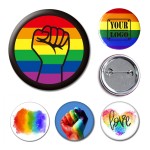Custom Rainbow Button Badge with Logo