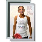 Custom Imprinted Political - Obama, Gimme One More Chance - 2 X 3 Inch Rect. Button