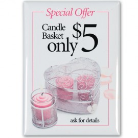 Logo Branded Square Corner Rectangle Button w/ Safety Pin Back (2 1/2"x3 1/2")  Logo Branded Square Corner Rectangle Button w/ Safety Pin Back (2 1/2"x3 1/2")