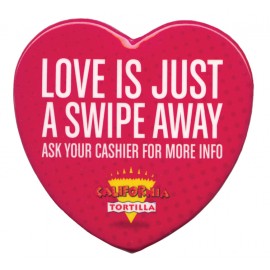 Heart Celluloid Button (2 1/4") with Logo  Heart Celluloid Button (2 1/4") with Logo