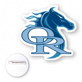 Customized 7 - 7.9 Sq. In. Custom Shape Plastic Full Color Button Badge