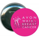 Awareness - Avon, Walk for Breast Cancer - 3 Inch Round Button Logo Printed