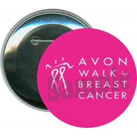 Awareness - Avon, Walk for Breast Cancer - 3 Inch Round Button with Logo