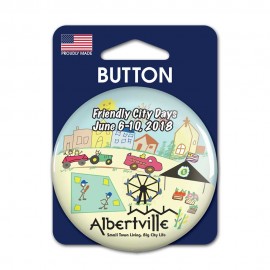 1 Pack Carded 2.25" Round Button with Logo