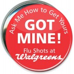 Business - Flu Shots at Walgreens - 3 Inch Round Button Logo Printed