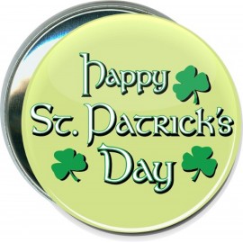St. Patrick's Day - Happy St. Patrick's Day - 3 Inch Round Button with Logo  St. Patrick