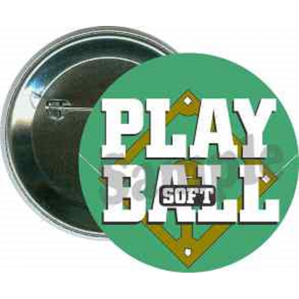 Personalized Softball - Play Softball - 2 1/4 Inch Round Button