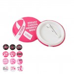Customized Pink Ribbon Button Pin (direct import)