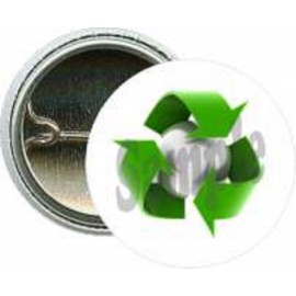 Awareness - Recycle 2 - 1 Inch Round Button with Logo  Awareness - Recycle 2 - 1 Inch Round Button with Logo