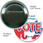 Branded Custom Buttons - 2 1/4 Inch Round, Pin-back