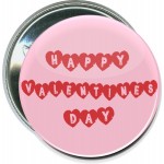 Valentine's Day - Happy Valentine's Day, Hearts - 2 1/4 Inch Round Button with Logo