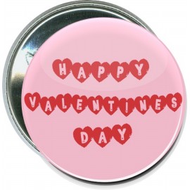 Valentine's Day - Happy Valentine's Day, Hearts - 2 1/4 Inch Round Button with Logo