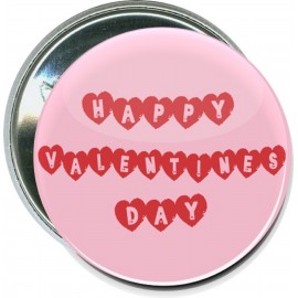 Valentine's Day - Happy Valentine's Day, Hearts - 2 1/4 Inch Round Button with Logo  Valentine