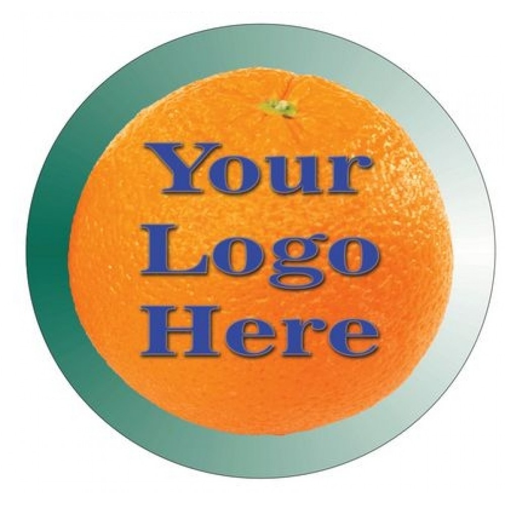 Personalized Orange Round Badge/Button w/ Metal Bar Pin (2 1/2" Diameter)