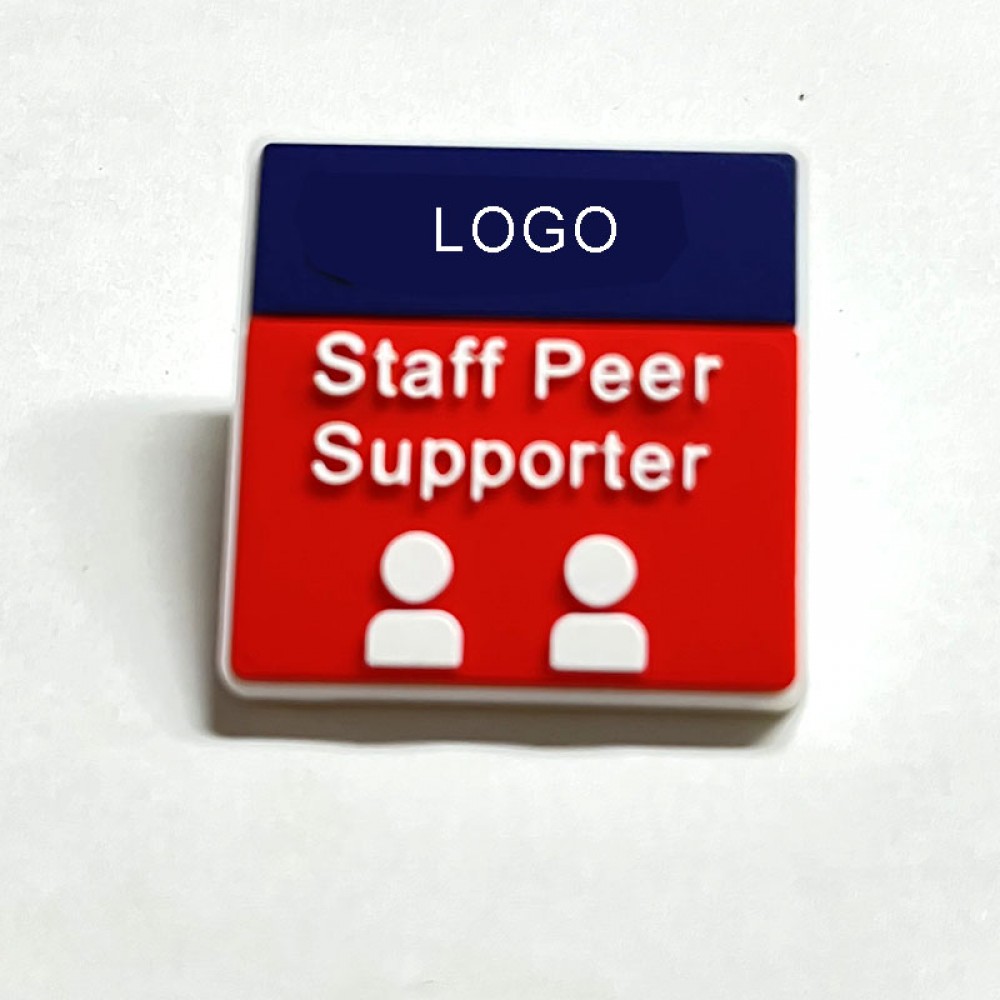 1.2" x 1.2" 2D Soft PVC Pin Button Badges with Logo