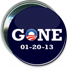 Custom Political - Obama, Gone, January 20 2013 - 2 1/4 Inch Round Button