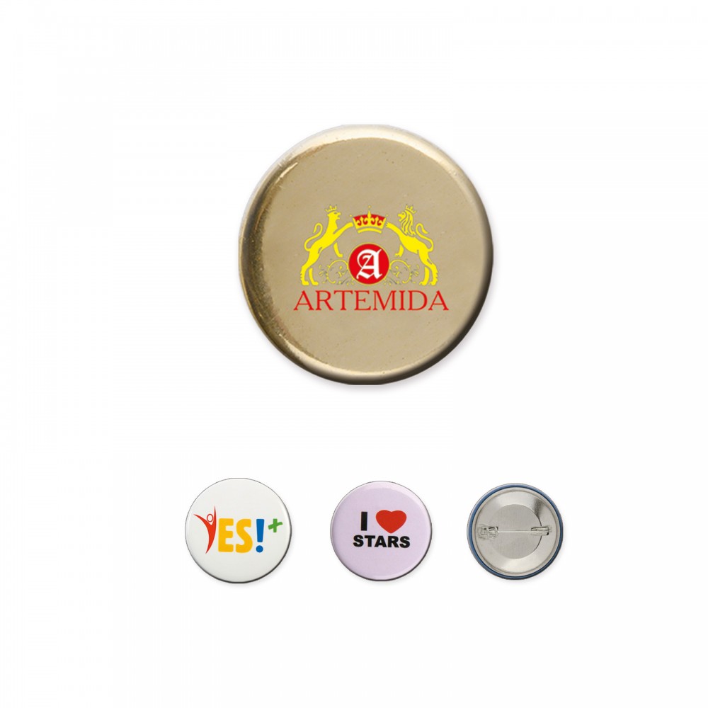 Stock Round Button (1") with Logo