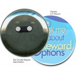 Customized Custom Buttons - 3.5 Inch Round with Bar Double Magnet