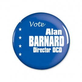 Round Button w/ Safety Pin Back & 1 Color (2 1/2") with Logo  Round Button w/ Safety Pin Back & 1 Color (2 1/2") with Logo