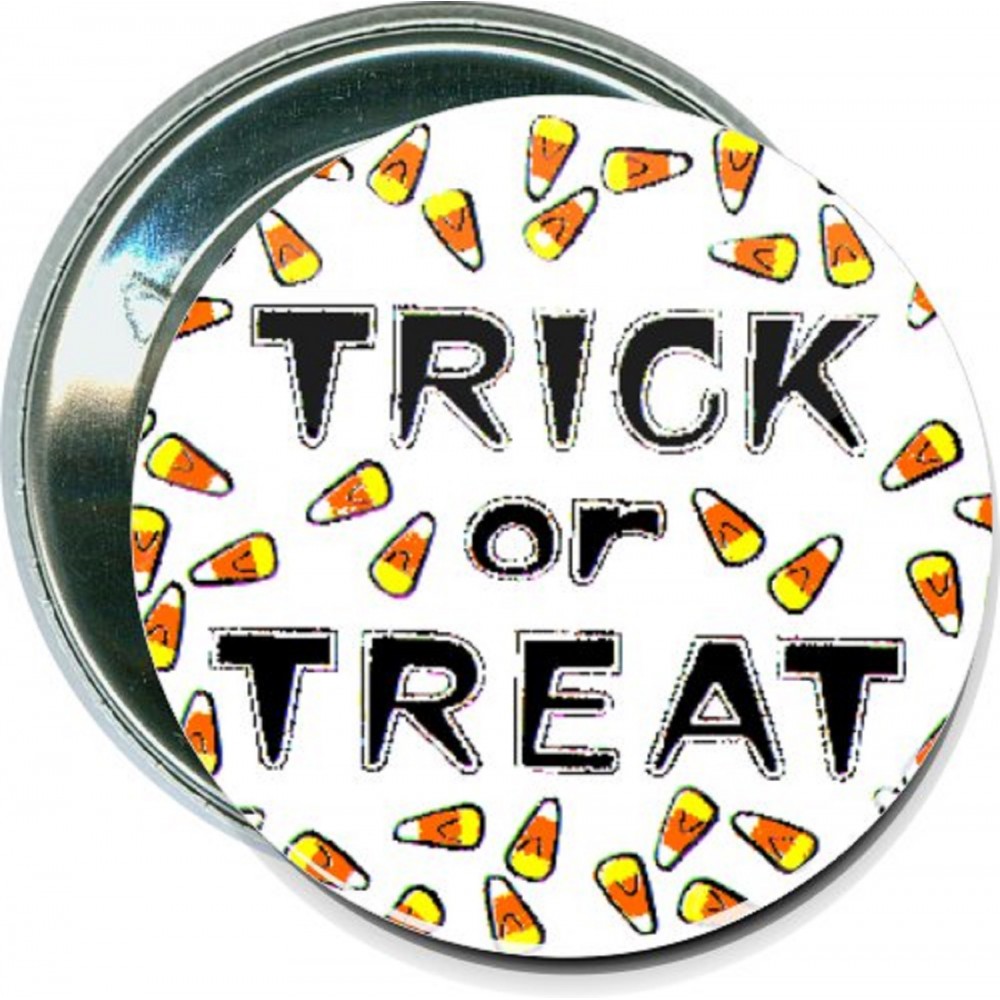 Halloween - Trick or Treat - 2 1/4 Inch Round Button with Logo