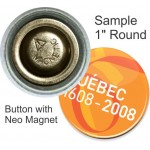 Custom Buttons - 1 Inch Round, with Neo Magnet with Logo