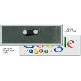 Custom Buttons - 4 1/2 X 1 1/2 Inch Rectangle with Bar Double Magnet with Logo  Custom Buttons - 4 1/2 X 1 1/2 Inch Rectangle with Bar Double Magnet with Logo