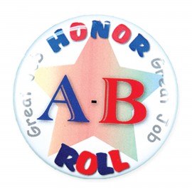 Custom 2" Stock Celluloid "A-B Honor Roll" Button