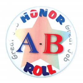 Custom 2" Stock Celluloid "A-B Honor Roll" Button  Custom 2" Stock Celluloid "A-B Honor Roll" Button
