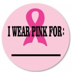 1" Stock Celluloid "I Wear Pink For:" Button with Logo
