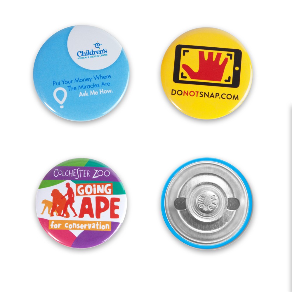 Logo Branded 1.5" Circle Celluloid Magnet Back Buttons