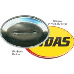 Custom Buttons - 2.75X1.75 Inch Oval, Pin-back with Logo