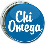 Personalized College - Chi Omega, Blue - 1 Inch Round Button