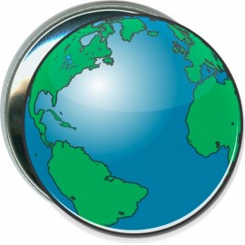 Earth Day - Earth Picture, 3 - 3 Inch Round Button with Logo  Earth Day - Earth Picture, 3 - 3 Inch Round Button with Logo
