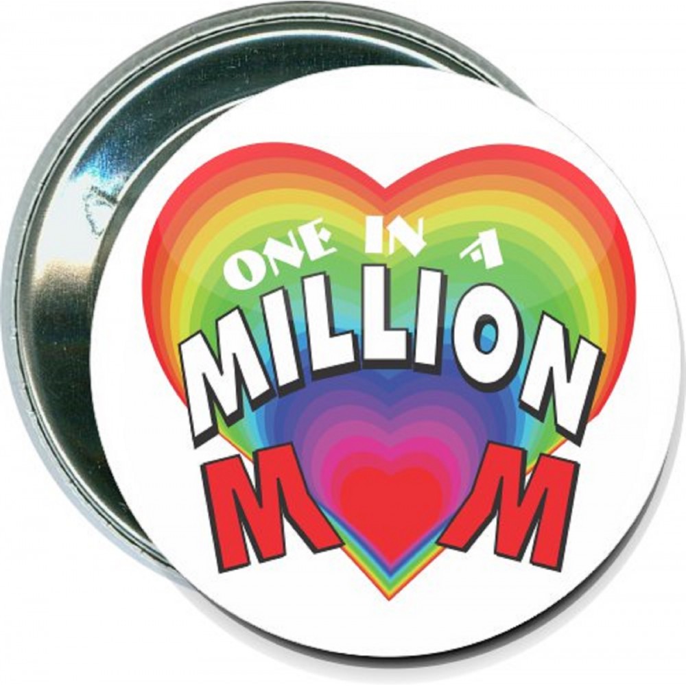 Mothers Day - One in a Million Mom - 2 1/4 Inch Round Button with Logo