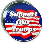 Military - Support Our Troops - 2 1/4 Inch Round Button with Logo