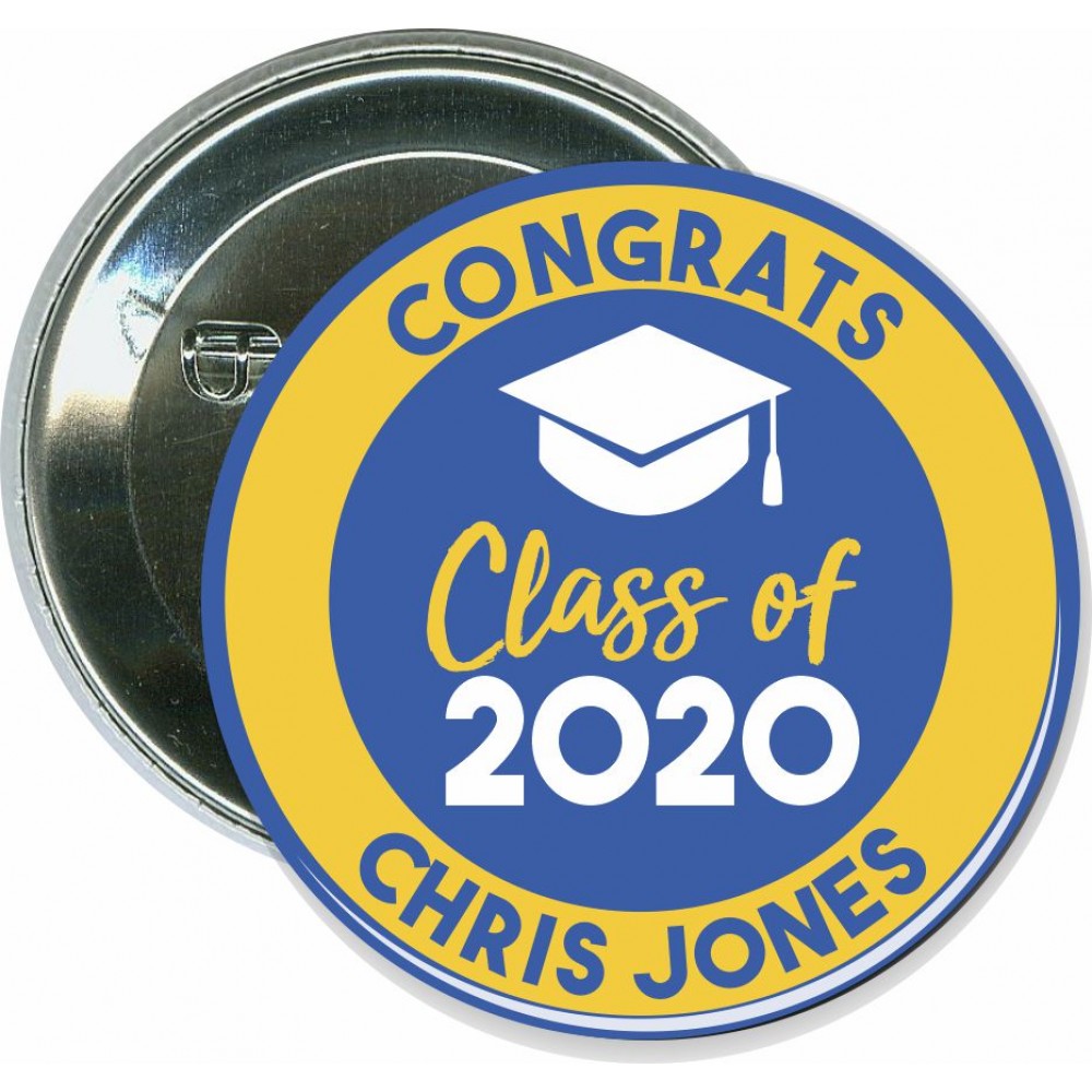 Event - Congrats Class of 2020, Graduation - 2 1/4 Inch Round Button with Logo