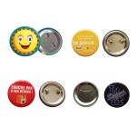 Custom Round Pin Back Button with Logo