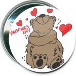 Personalized Valentine's Day - Valentine's Day, Bear - 2 1/4 Inch Round Button