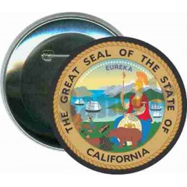 States - The Great Seal of California - 3 Inch Round Button with Logo