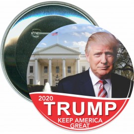 Custom Political - Trump 2020, White House - 3 Inch Round Button