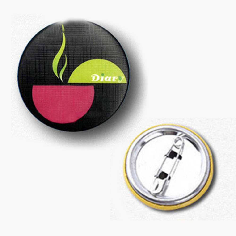Full Color Imprint Custom Button Pin, 1 Round